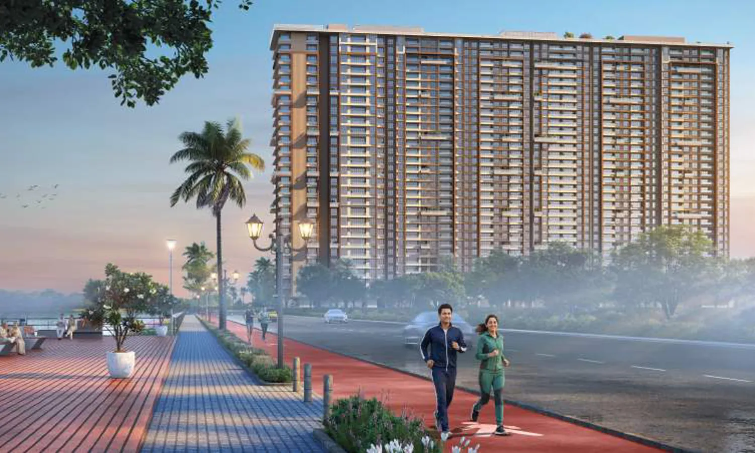 Global Riverfront - riverside cycling and jogging promenade beside the tower